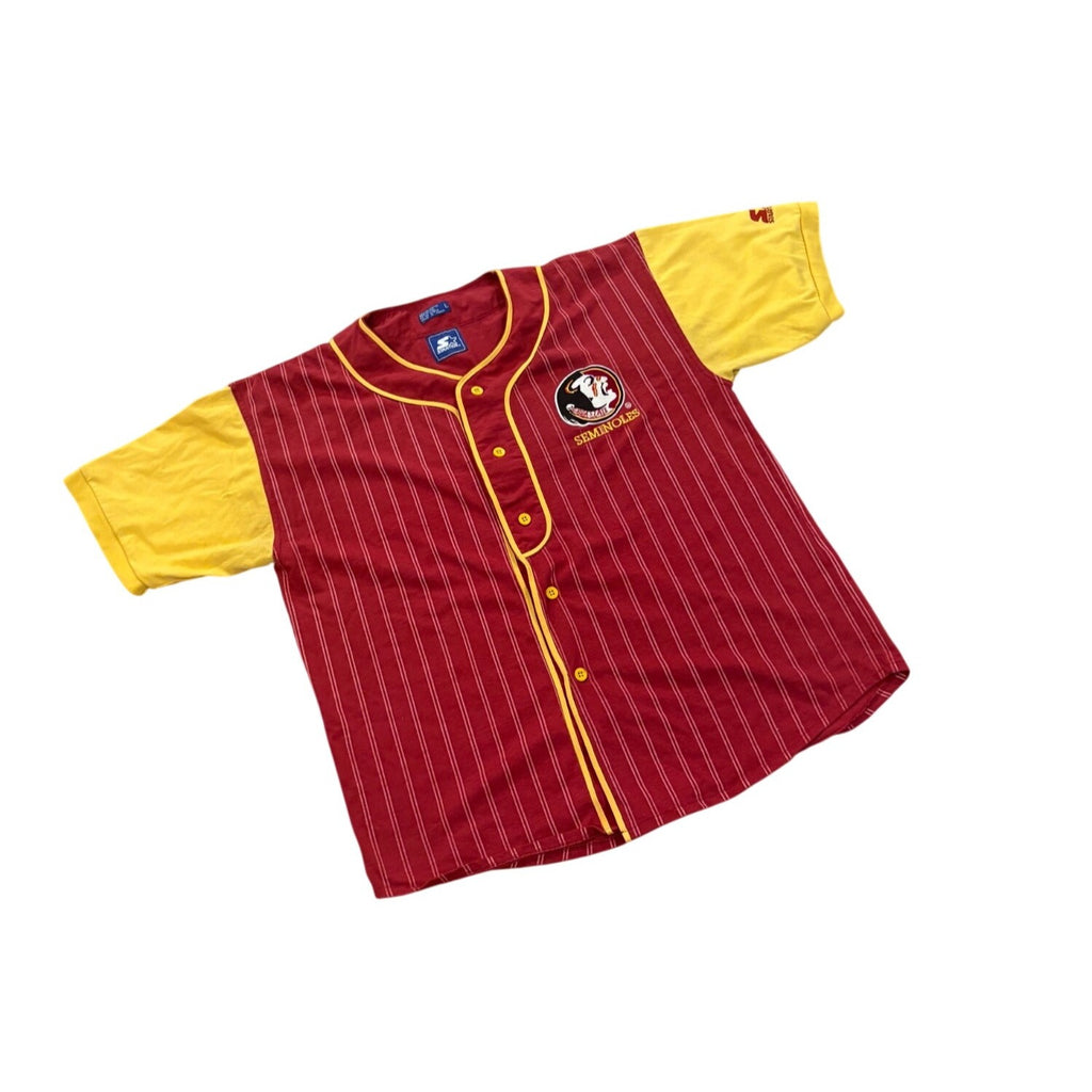 Vintage 90s Starter Florida State Seminoles Button Down Baseball Jersey Men's L