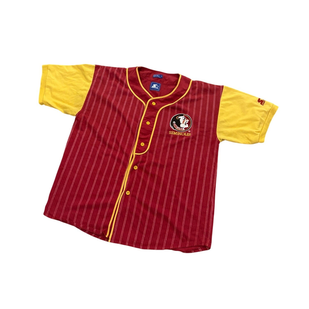Vintage 90s Starter Florida State Seminoles Button Down Baseball Jersey Men's L