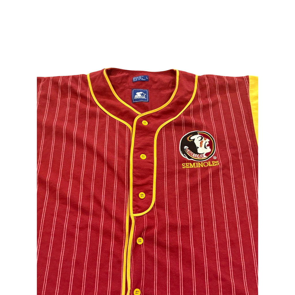Vintage 90s Starter Florida State Seminoles Button Down Baseball Jersey Men's L
