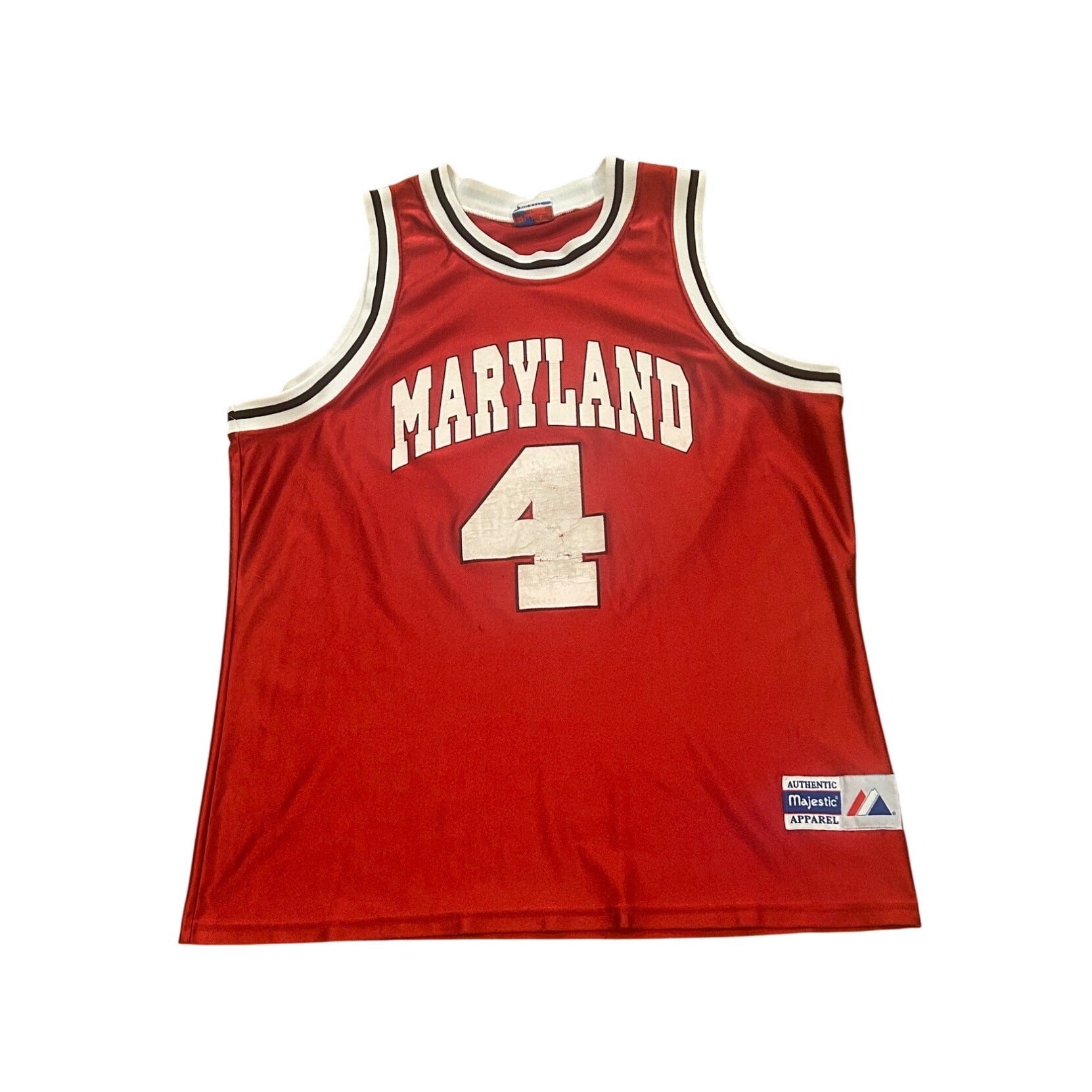 Vintage 1990's Maryland Terrapins Majestic NCAA Basketball Jersey Red Men's XL