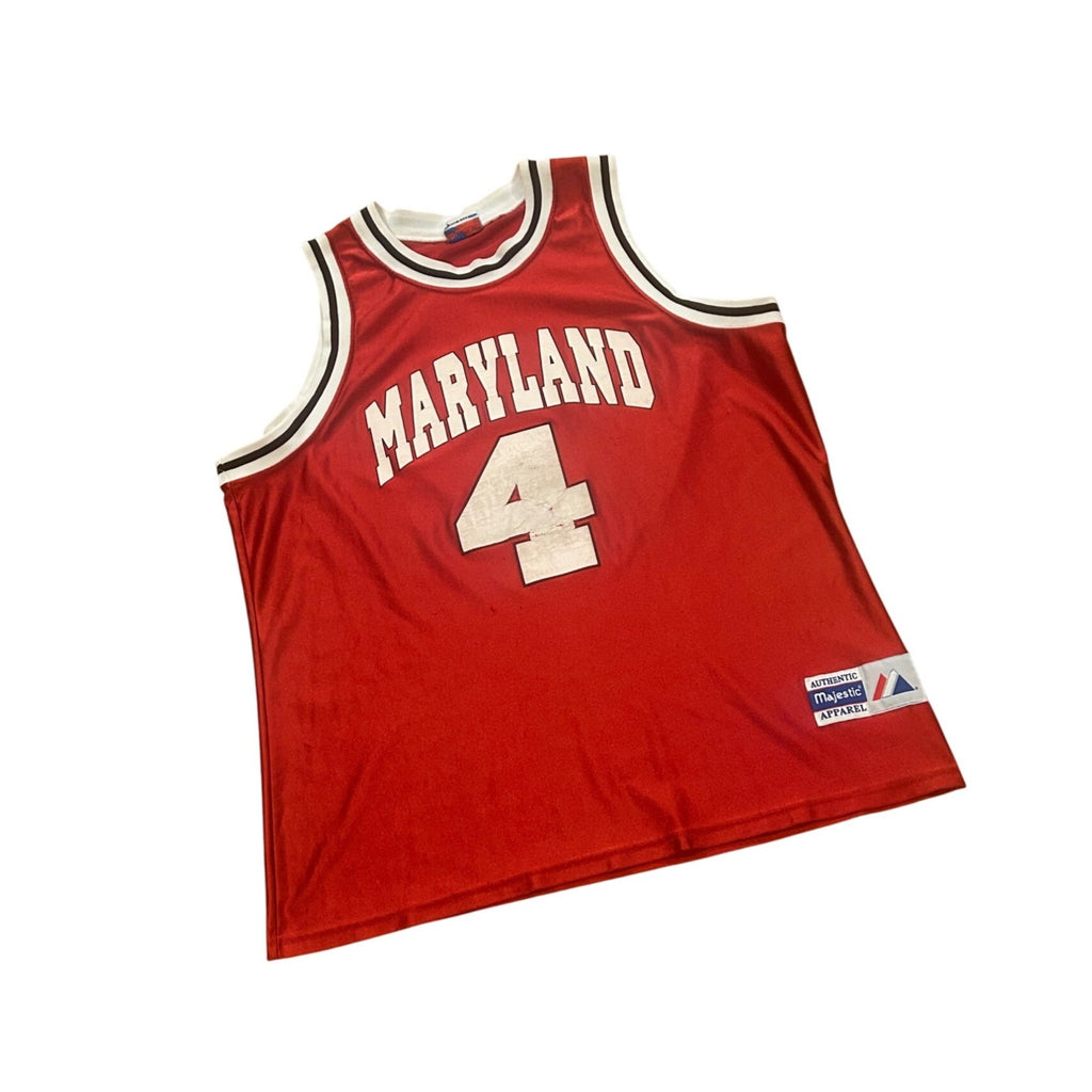 Vintage 1990's Maryland Terrapins Majestic NCAA Basketball Jersey Red Men's XL