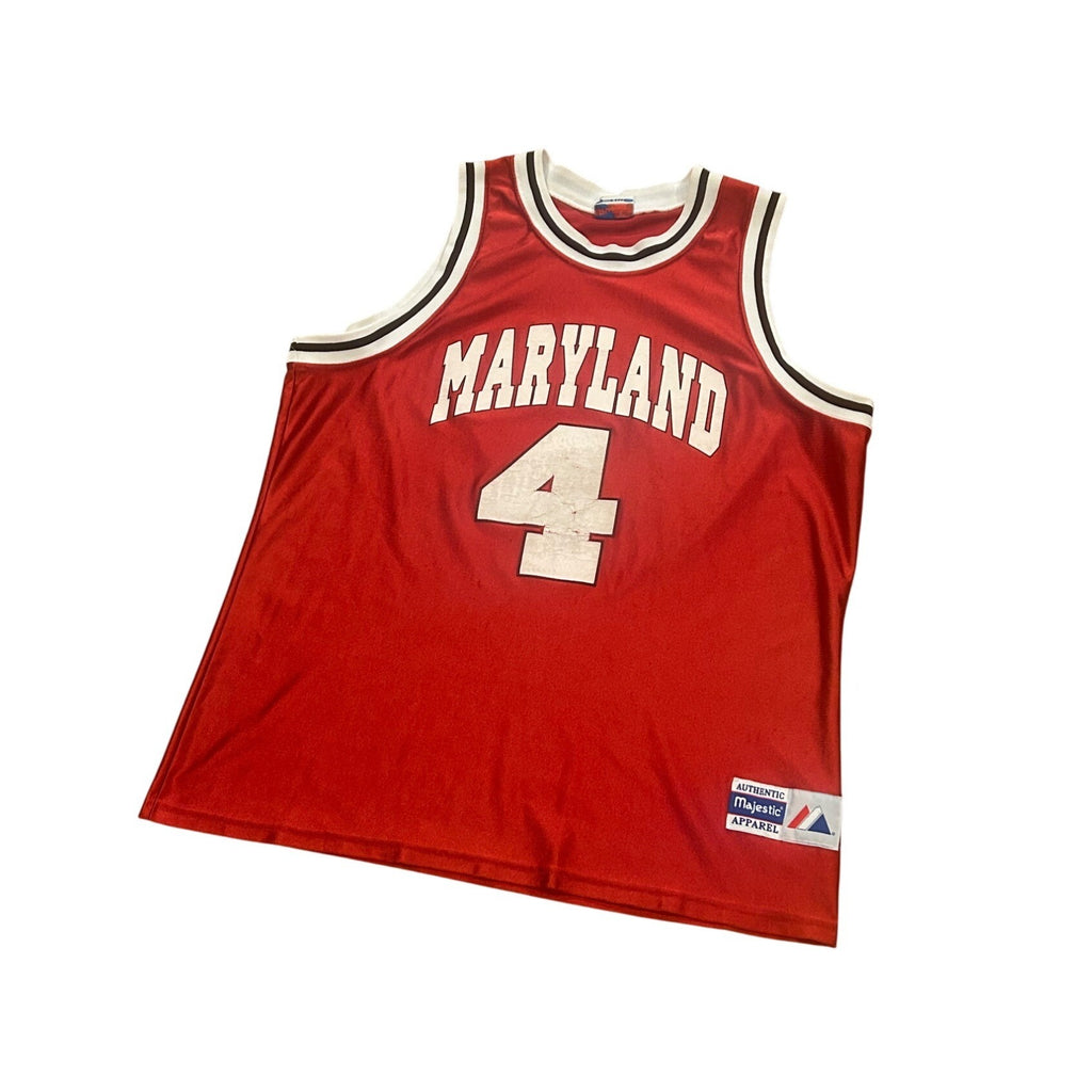 Vintage 1990's Maryland Terrapins Majestic NCAA Basketball Jersey Red Men's XL