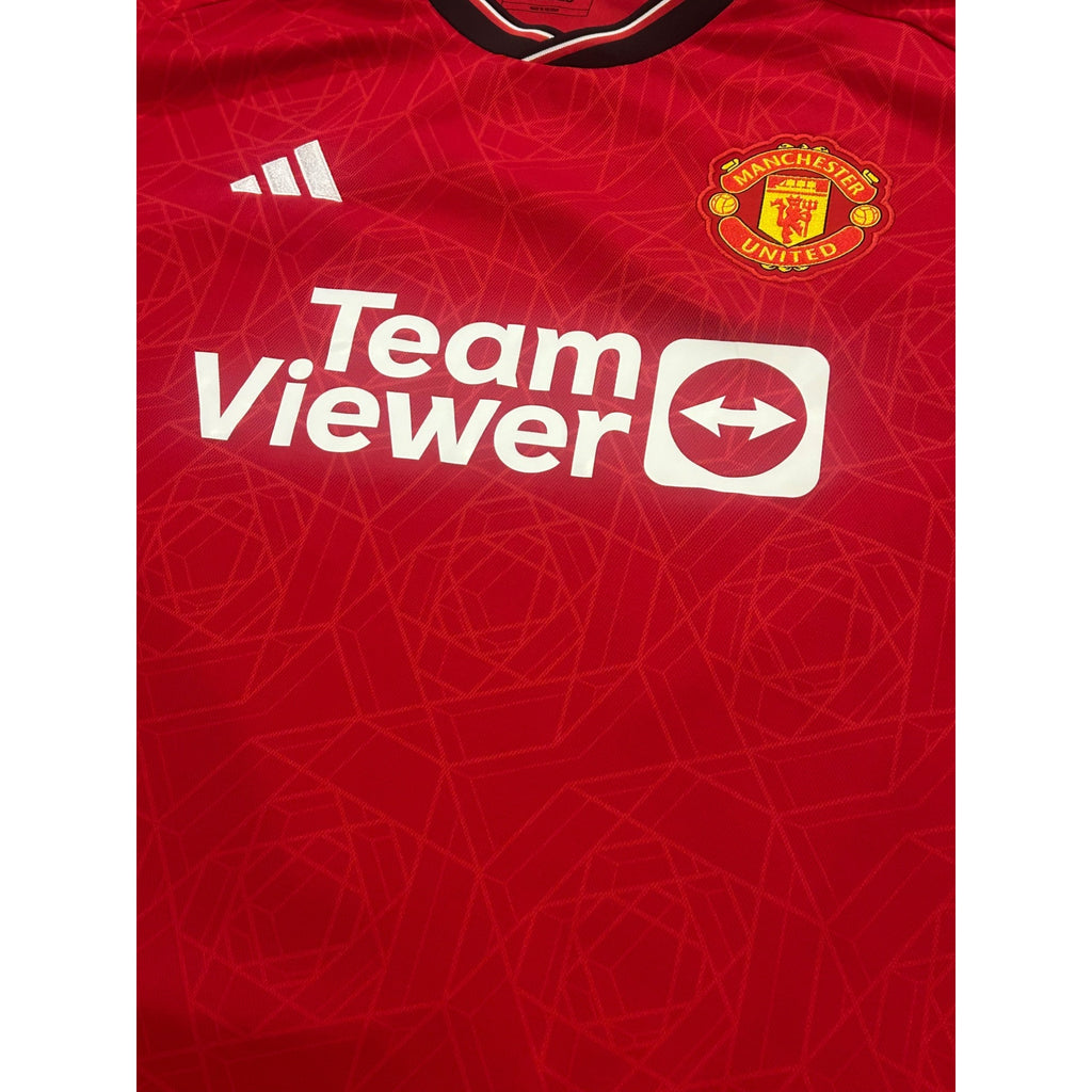Adidas 2023-2024 Manchester United F.C. Red Home Kit Soccer Jersey Men's 2XL