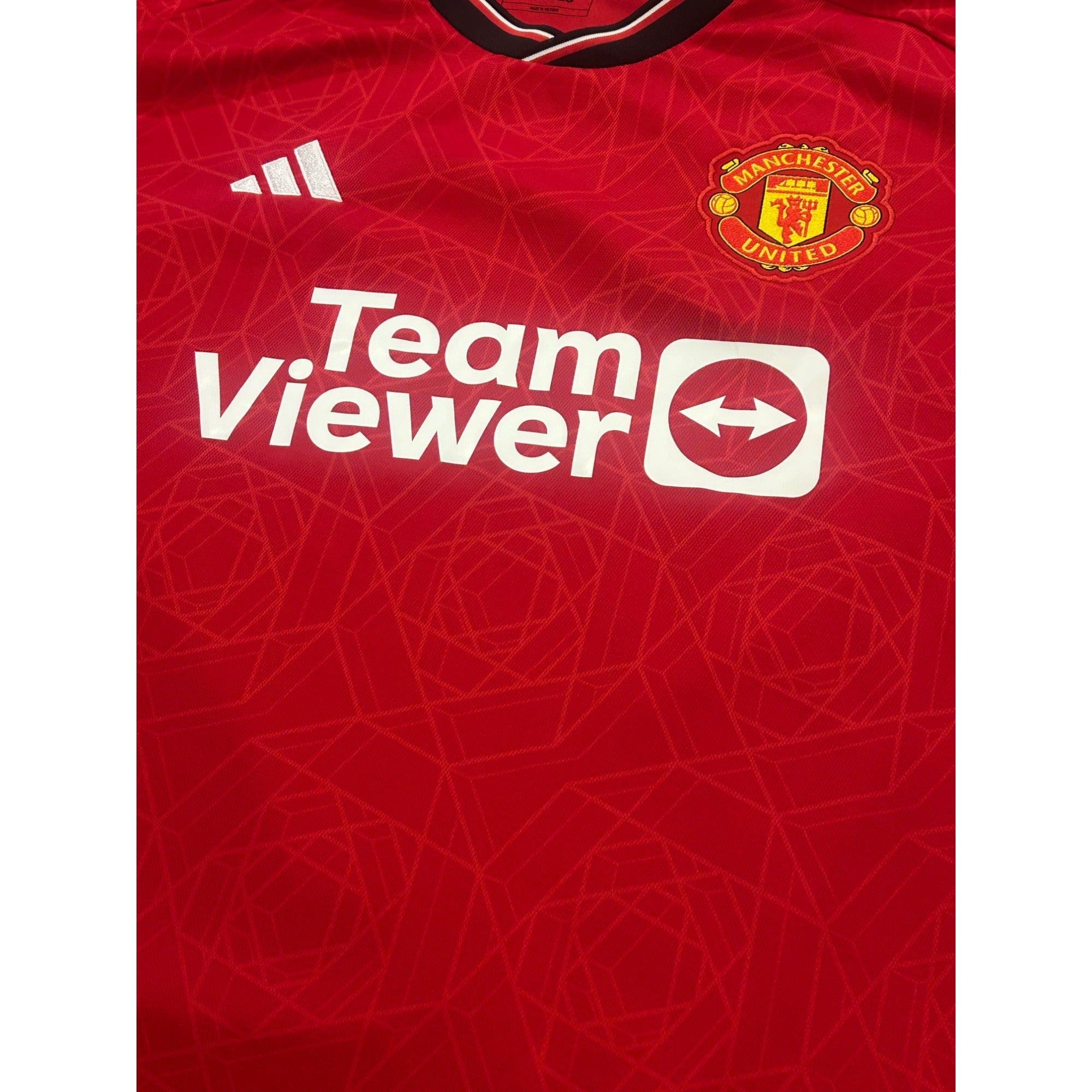 Adidas 2023-2024 Manchester United F.C. Red Home Kit Soccer Jersey Men's 2XL