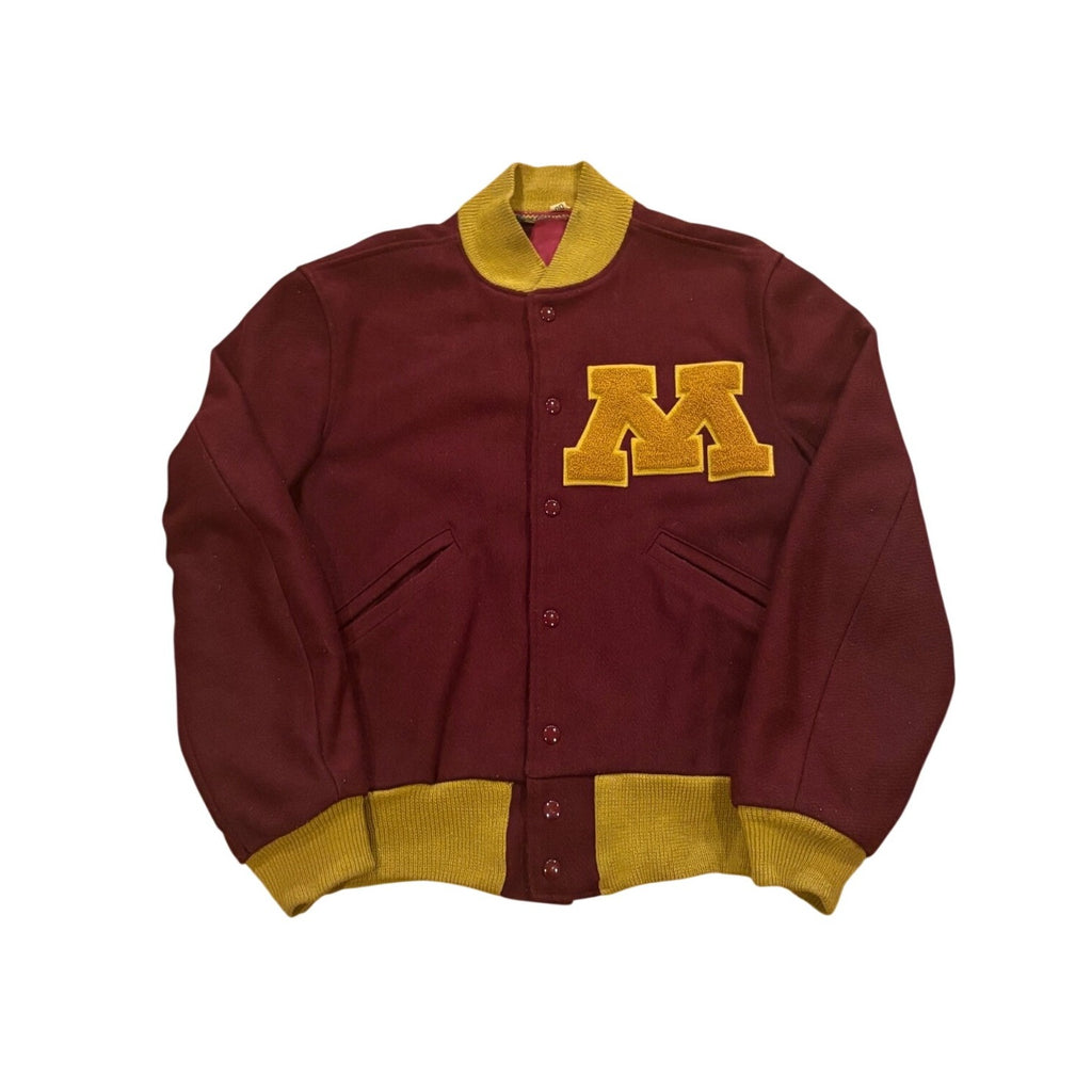 True Vintage 60s Minnesota Golden Gophers Wool Varsity Letterman Jacket Men's 38