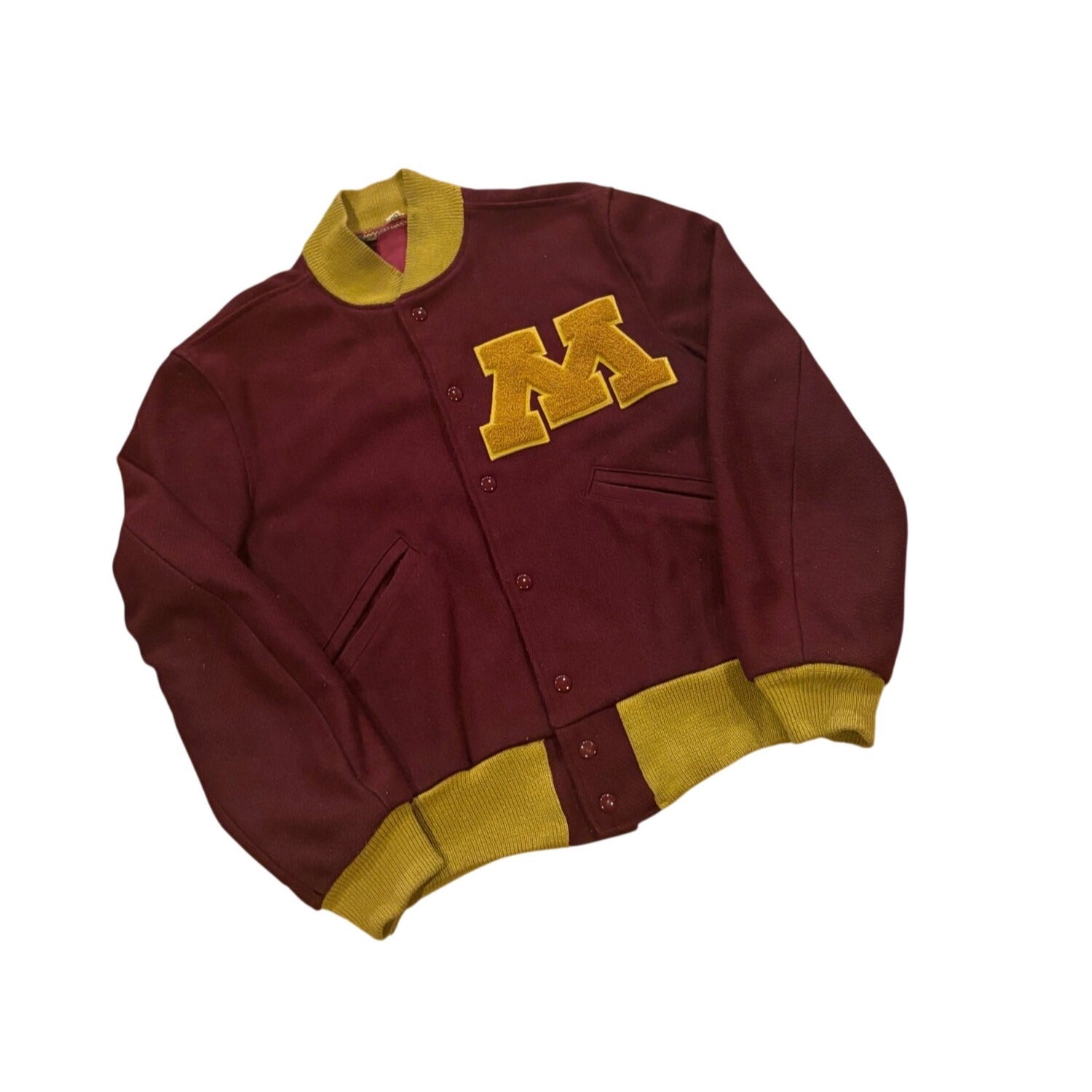 True Vintage 60s Minnesota Golden Gophers Wool Varsity Letterman Jacket Men's 38