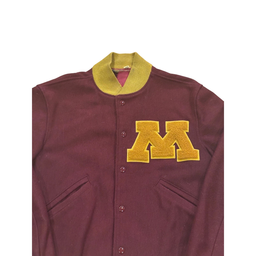 True Vintage 60s Minnesota Golden Gophers Wool Varsity Letterman Jacket Men's 38