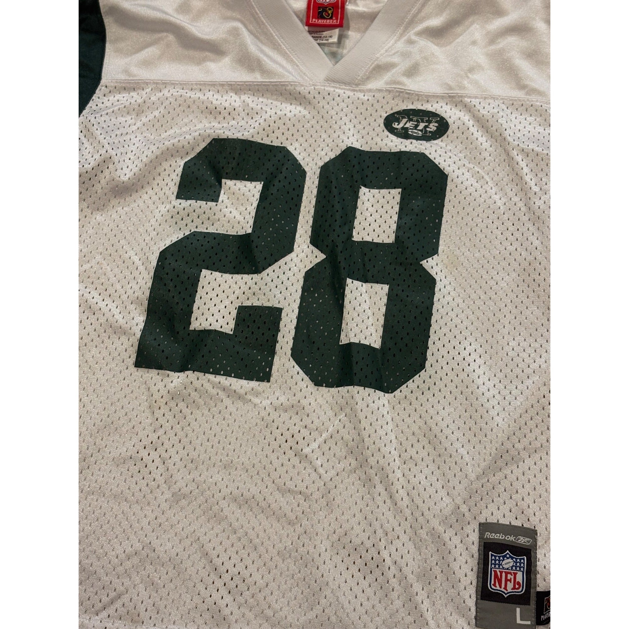 Reebok New York Jets Curtis Martin #28 NFL Football Jersey White Youth Large