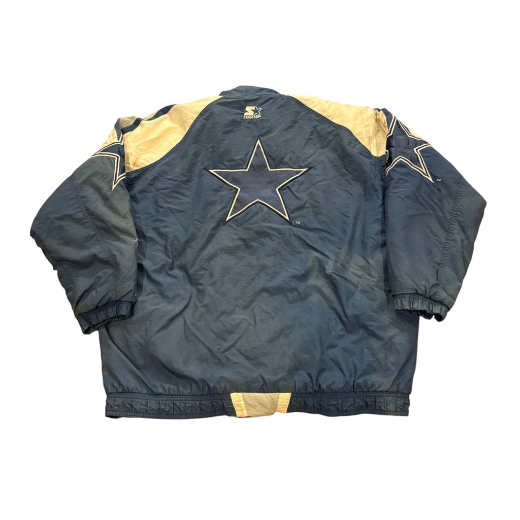 Vintage Starter Dallas Cowboys NFL Pro Line Puffer Jackets Men's 2XL Has Flaws