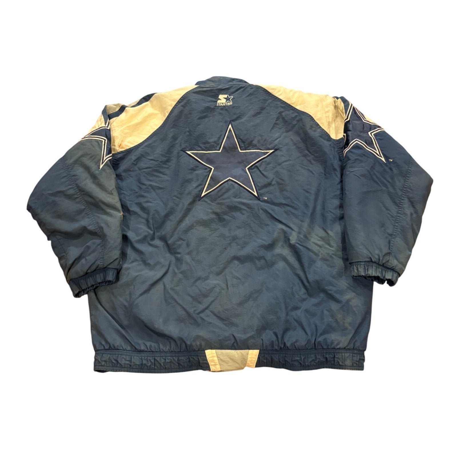 Vintage Starter Dallas Cowboys NFL Pro Line Puffer Jackets Men's 2XL Has Flaws