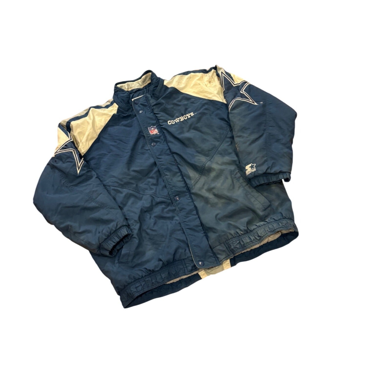 Vintage Starter Dallas Cowboys NFL Pro Line Puffer Jackets Men's 2XL Has Flaws