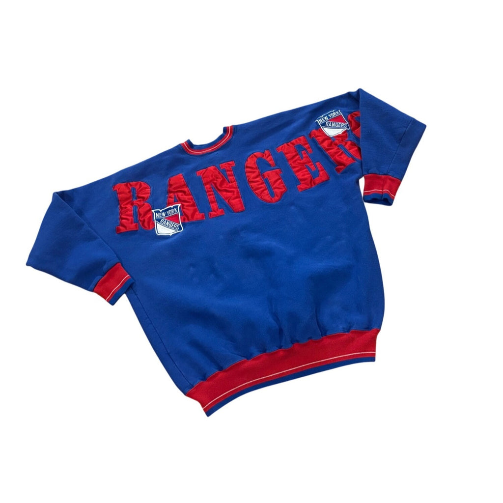 Vintage 90s Legends New York Rangers NHL Spell Out Crewneck Sweatshirt Men's 2XL