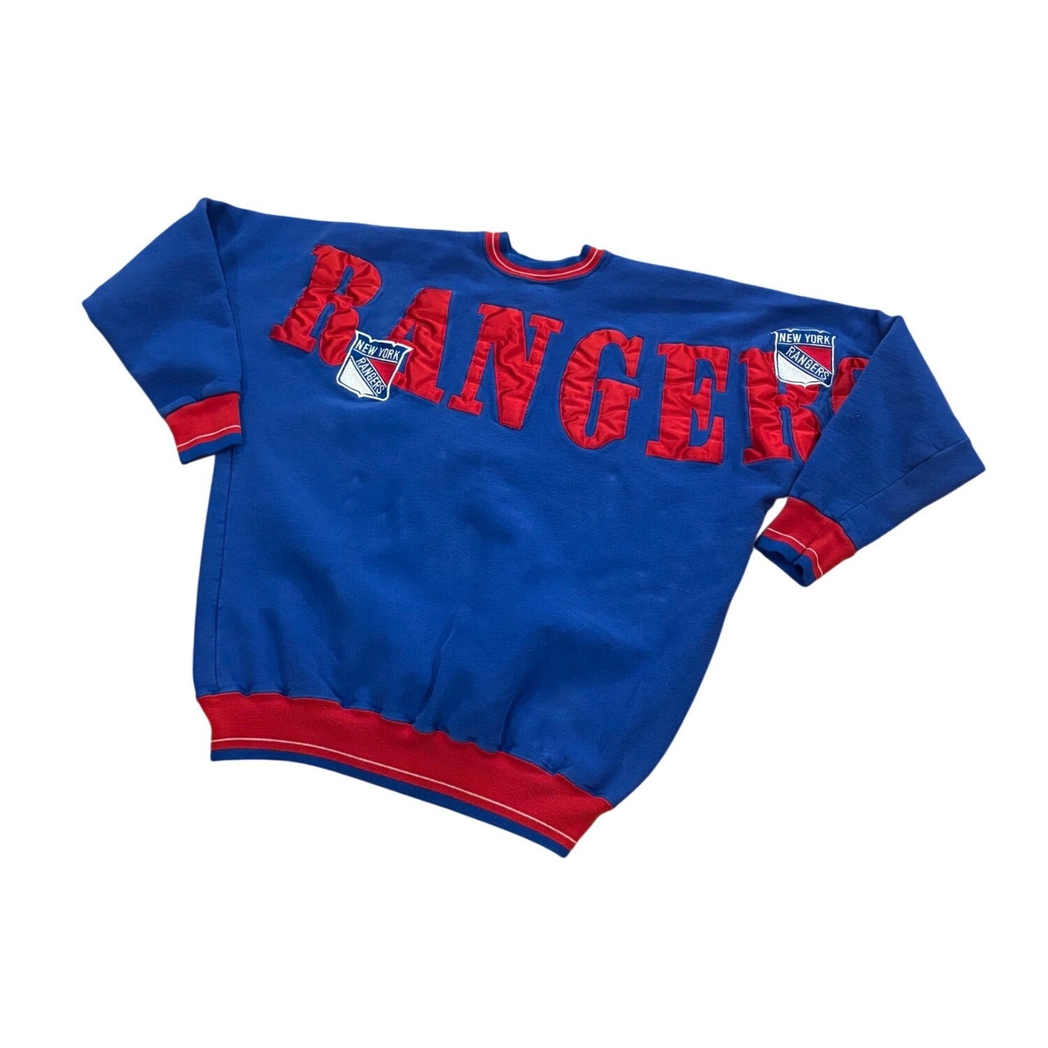 Vintage 90s Legends New York Rangers NHL Spell Out Crewneck Sweatshirt Men's 2XL