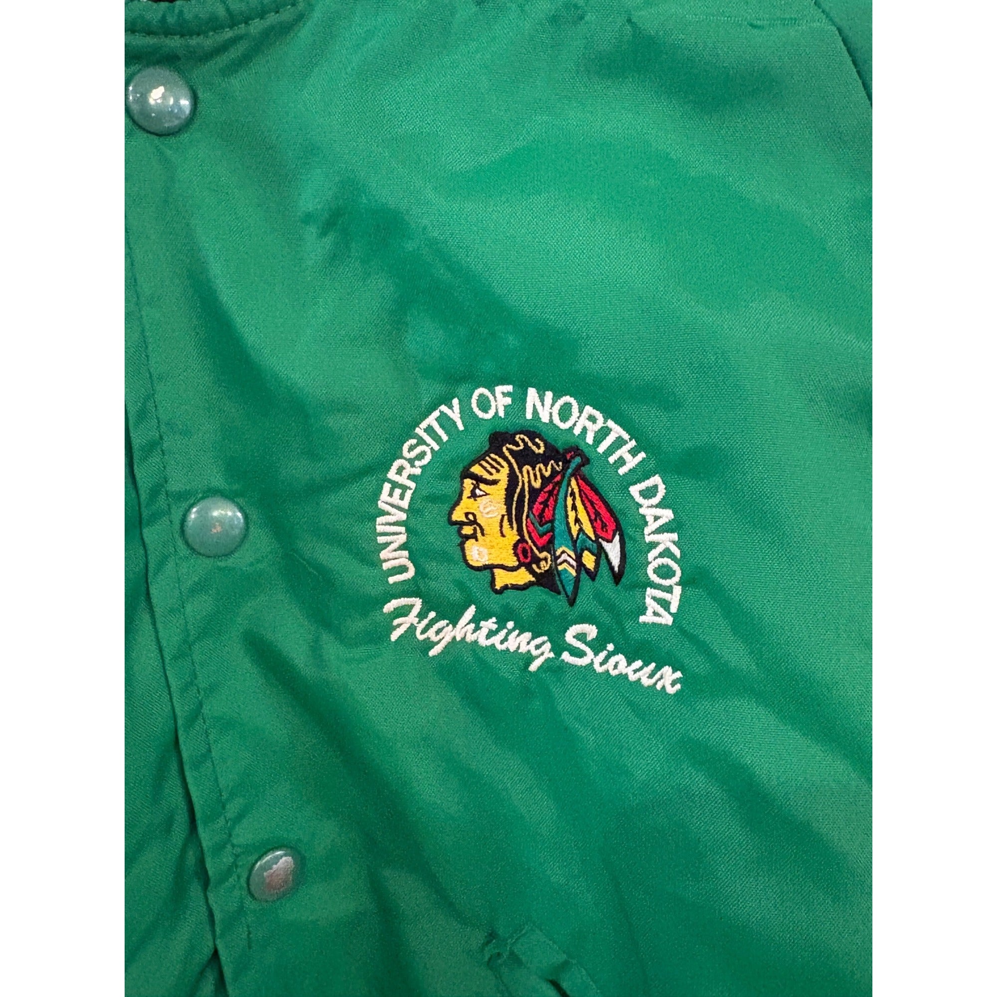 Rare Vintage 80s University of North Dakota Fighting Sioux Bomber Jacket Medium