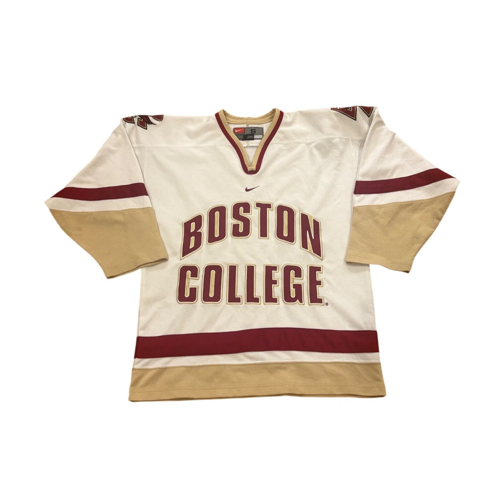 Vintage Nike Boston College Eagles Stitched NCAA Hockey Jersey White Men's Small