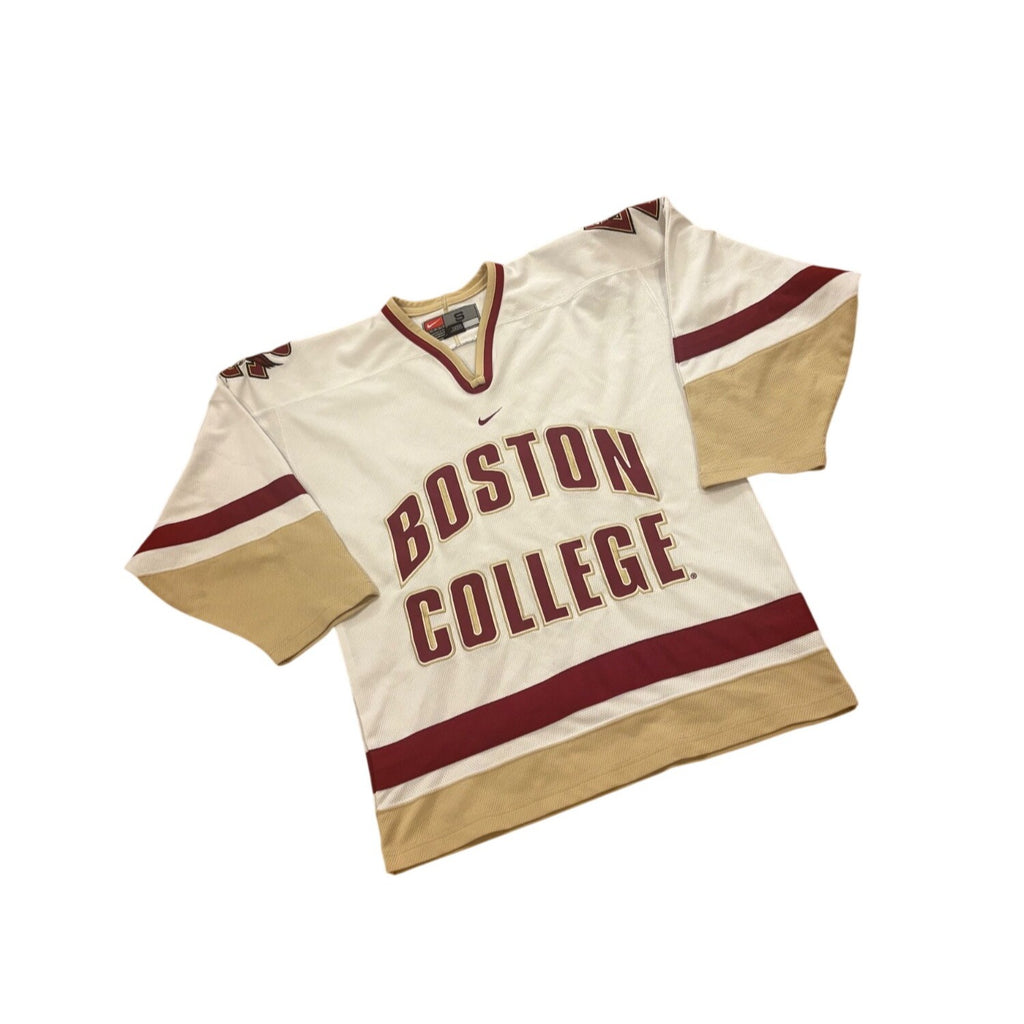 Vintage Nike Boston College Eagles Stitched NCAA Hockey Jersey White Men's Small