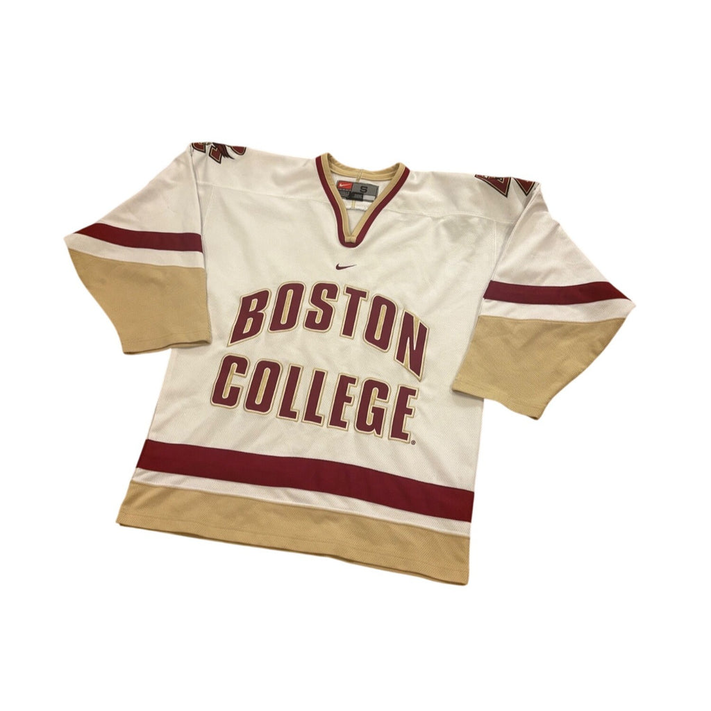 Vintage Nike Boston College Eagles Stitched NCAA Hockey Jersey White Men's Small