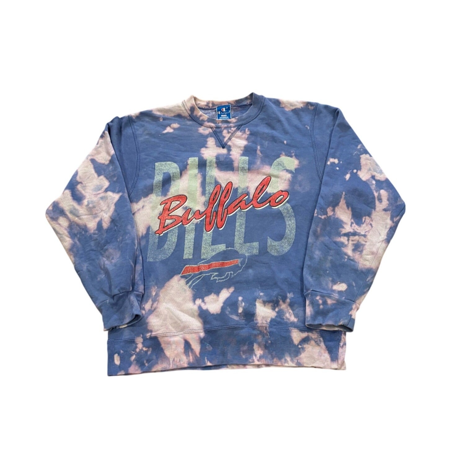 Rare Vintage Champion Buffalo Bills NFL Bleached Crewneck Sweatshirt Men's Large