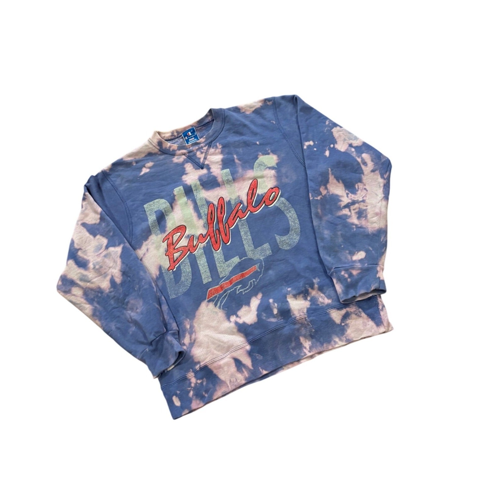Rare Vintage Champion Buffalo Bills NFL Bleached Crewneck Sweatshirt Men's Large