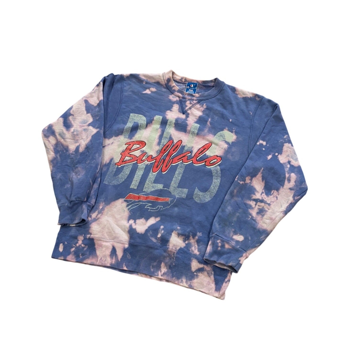 Rare Vintage Champion Buffalo Bills NFL Bleached Crewneck Sweatshirt Men's Large