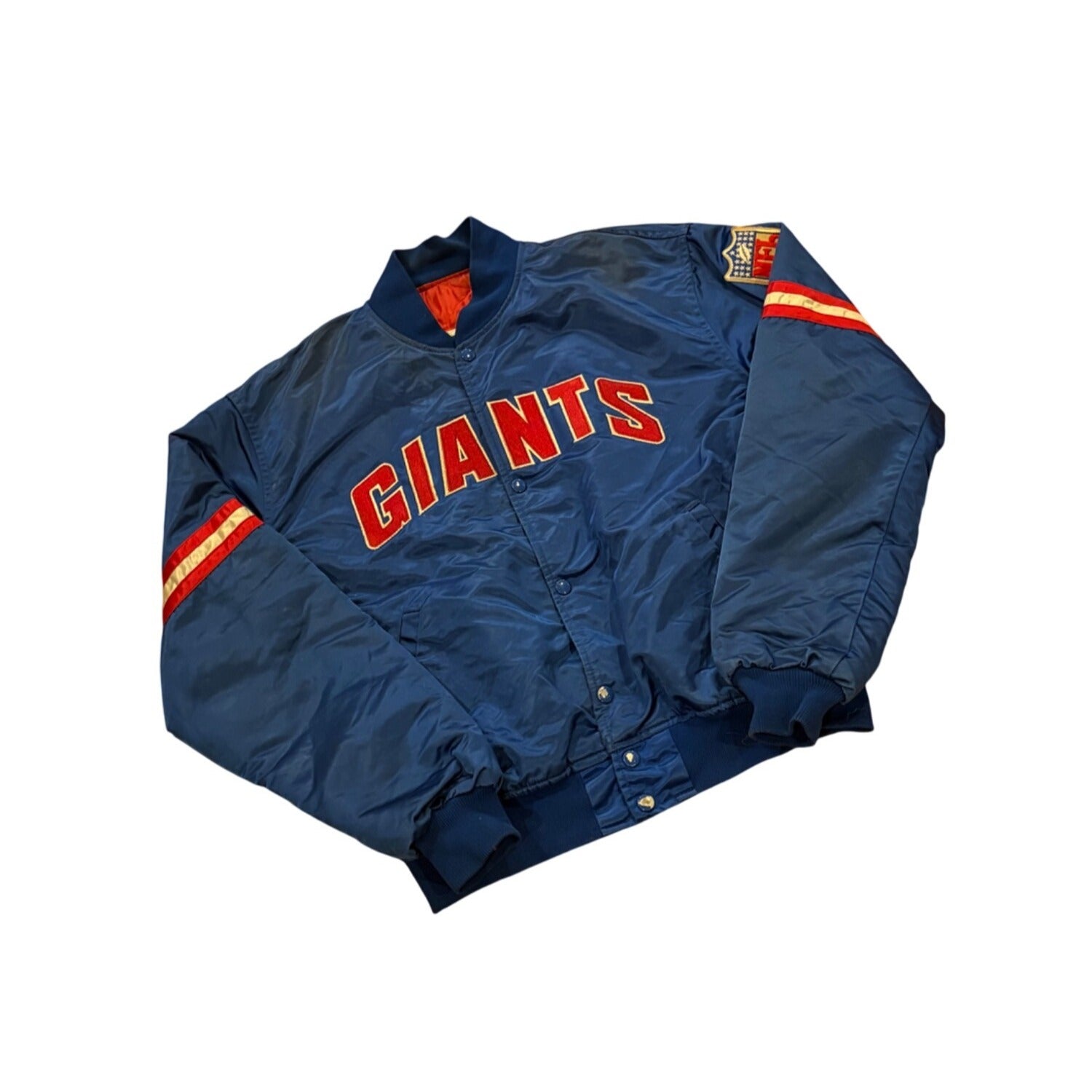 Vintage 1980's Starter New York Giants NFL Satin Bomber Jacket Blue Men's XL