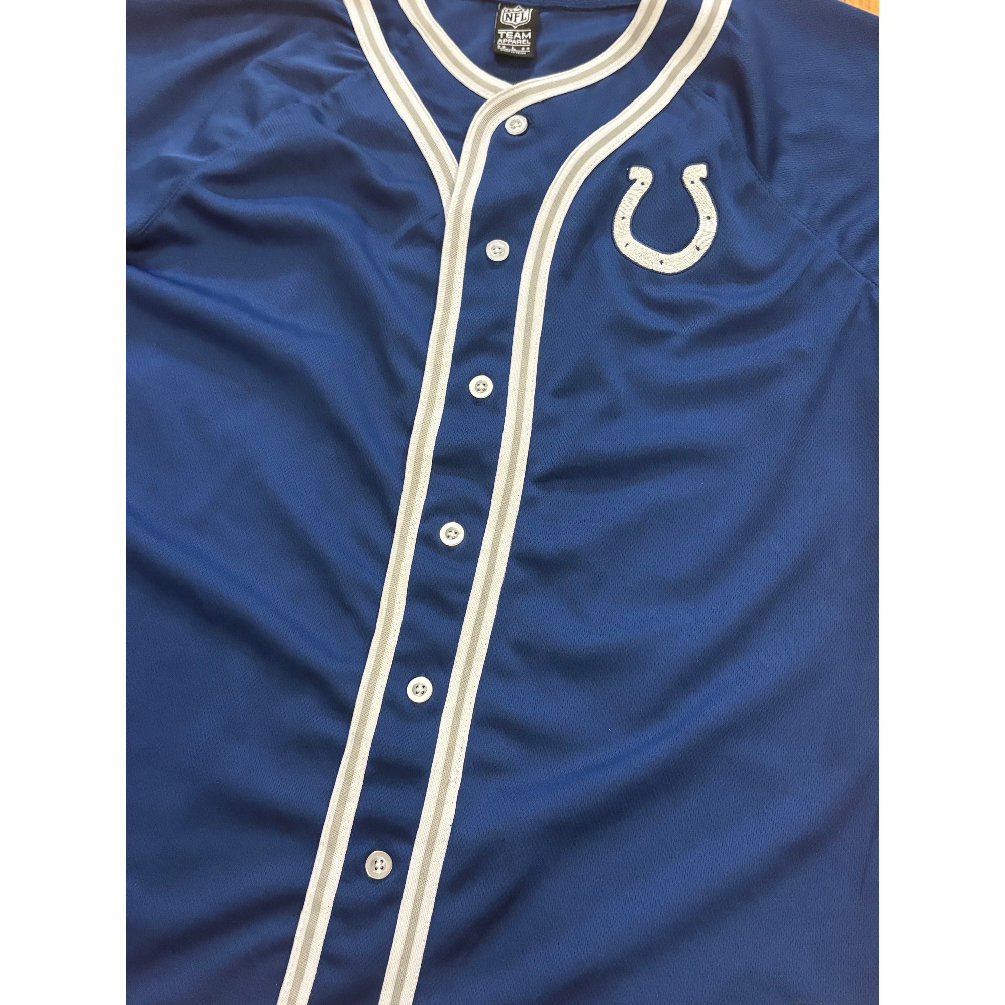 Indianapolis Colts NFL Team Apparel Baseball Jersey Blue Men's Large