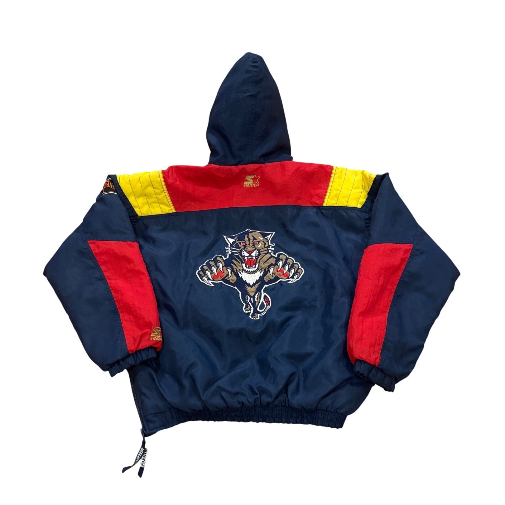Vintage 90s Starter Florida Panthers NHL Hockey Hooded Puffer Jacket Men's M