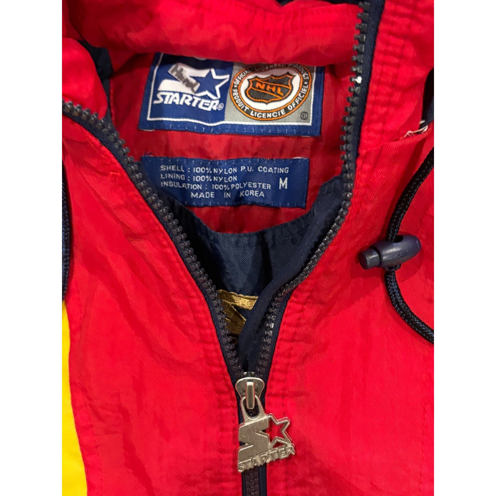 Vintage 90s Starter Florida Panthers NHL Hockey Hooded Puffer Jacket Men's M