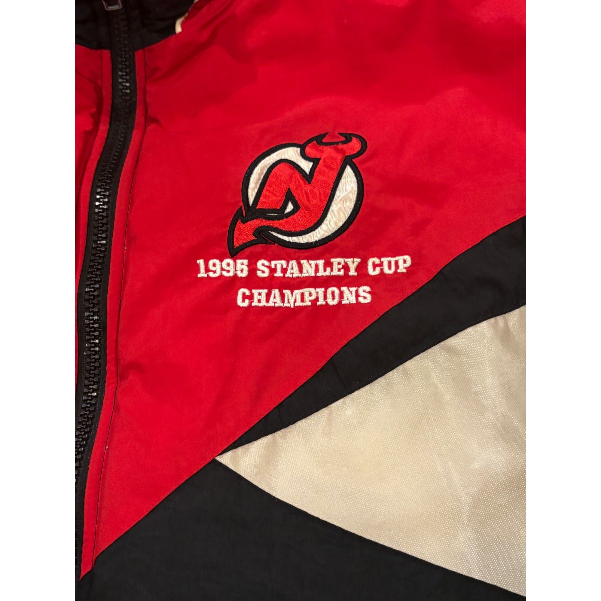 Rare Vtg Pro Player New Jersey Devils 1995 NHL Stanley Cup Champions Jacket XL