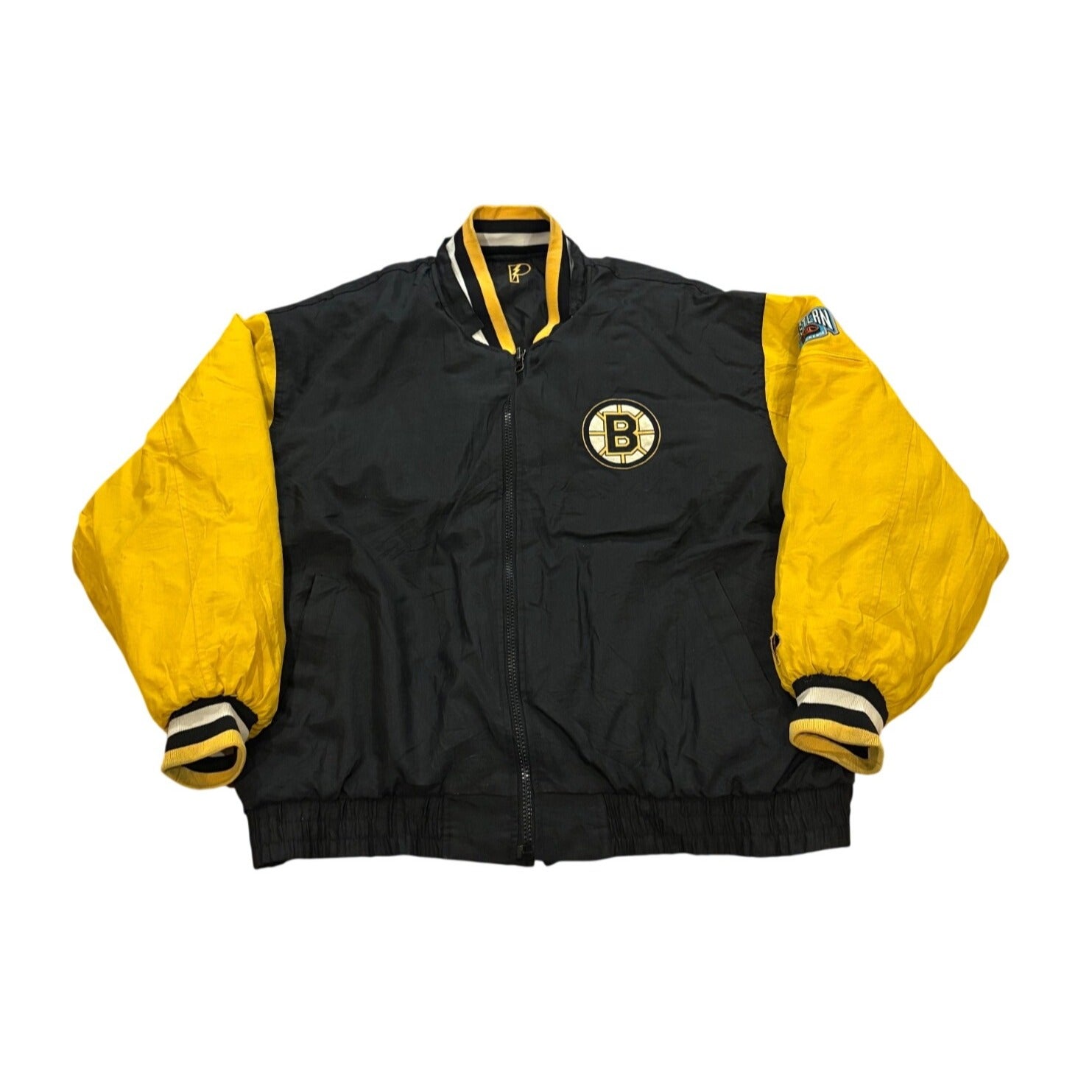 Vintage 90s Pro Player Boston Bruins NHL Hockey Reversible Jacket Men's 2XL
