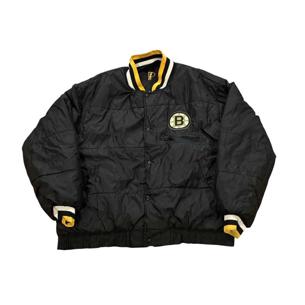 Vintage 90s Pro Player Boston Bruins NHL Hockey Reversible Jacket Men's 2XL