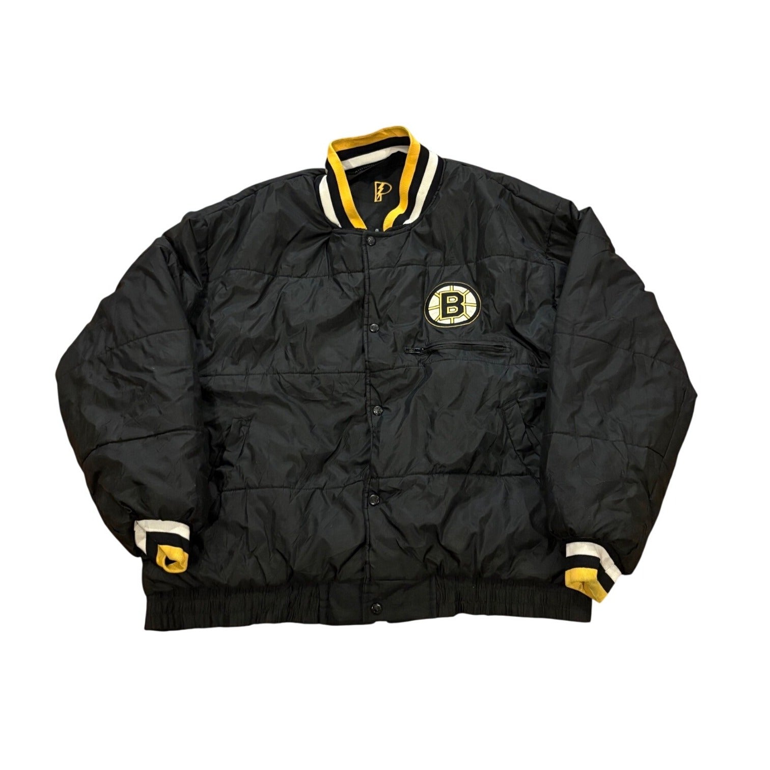 Vintage 90s Pro Player Boston Bruins NHL Hockey Reversible Jacket Men's 2XL