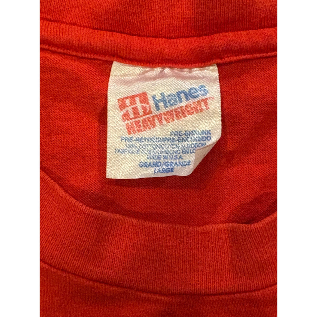 Vintage 90's St. John's Redmen Hanes Single Stitch T-Shirt Red Men's Large