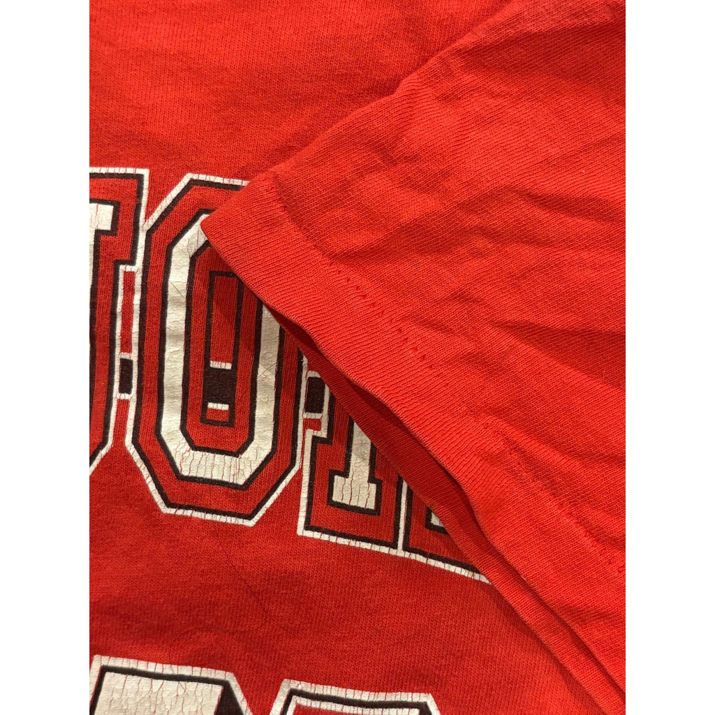 Vintage 90's St. John's Redmen Hanes Single Stitch T-Shirt Red Men's Large