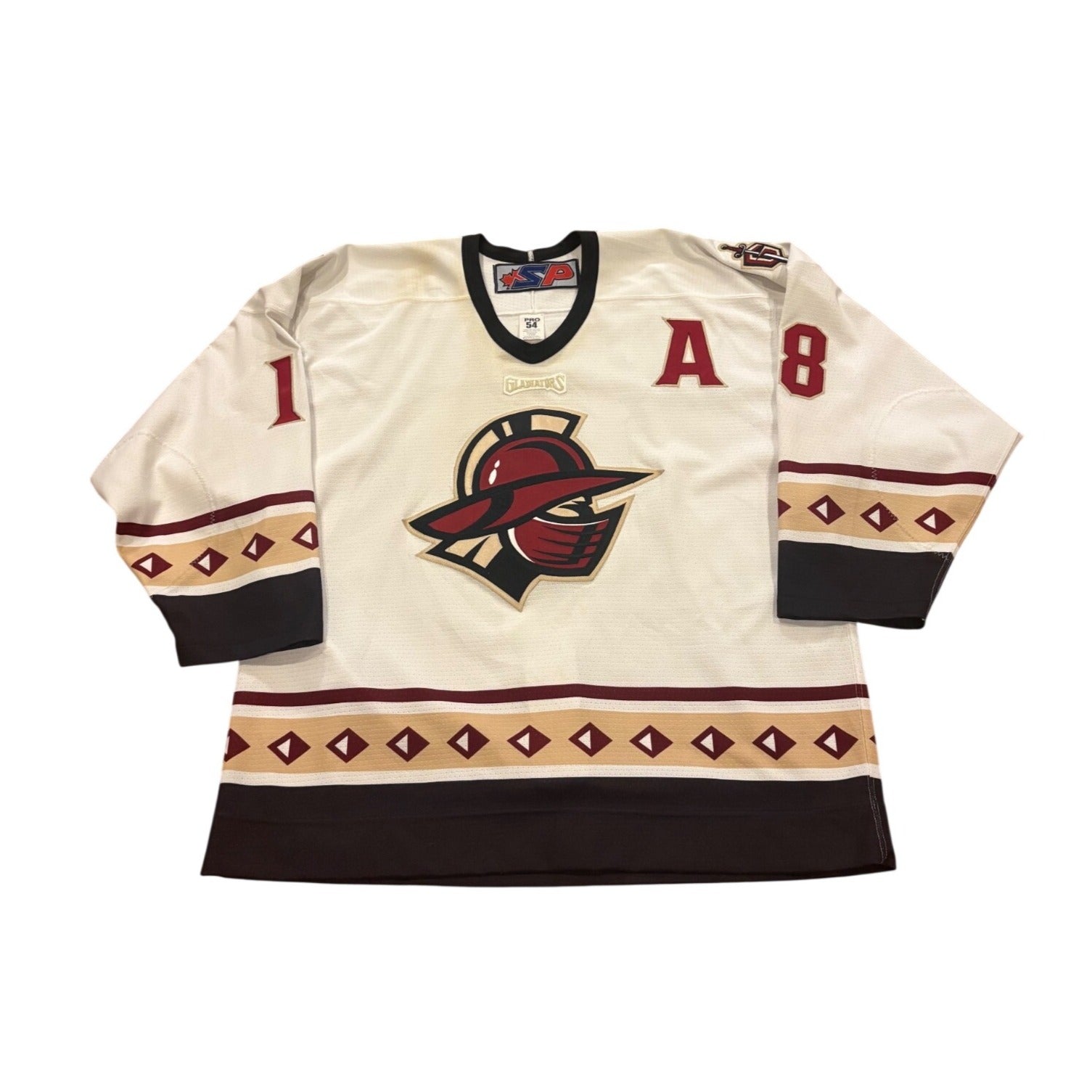 Game Worn 2004-2005 Gwinnett Gladiators Jim Jackson #9 ECHL Hockey Jersey Pro 54