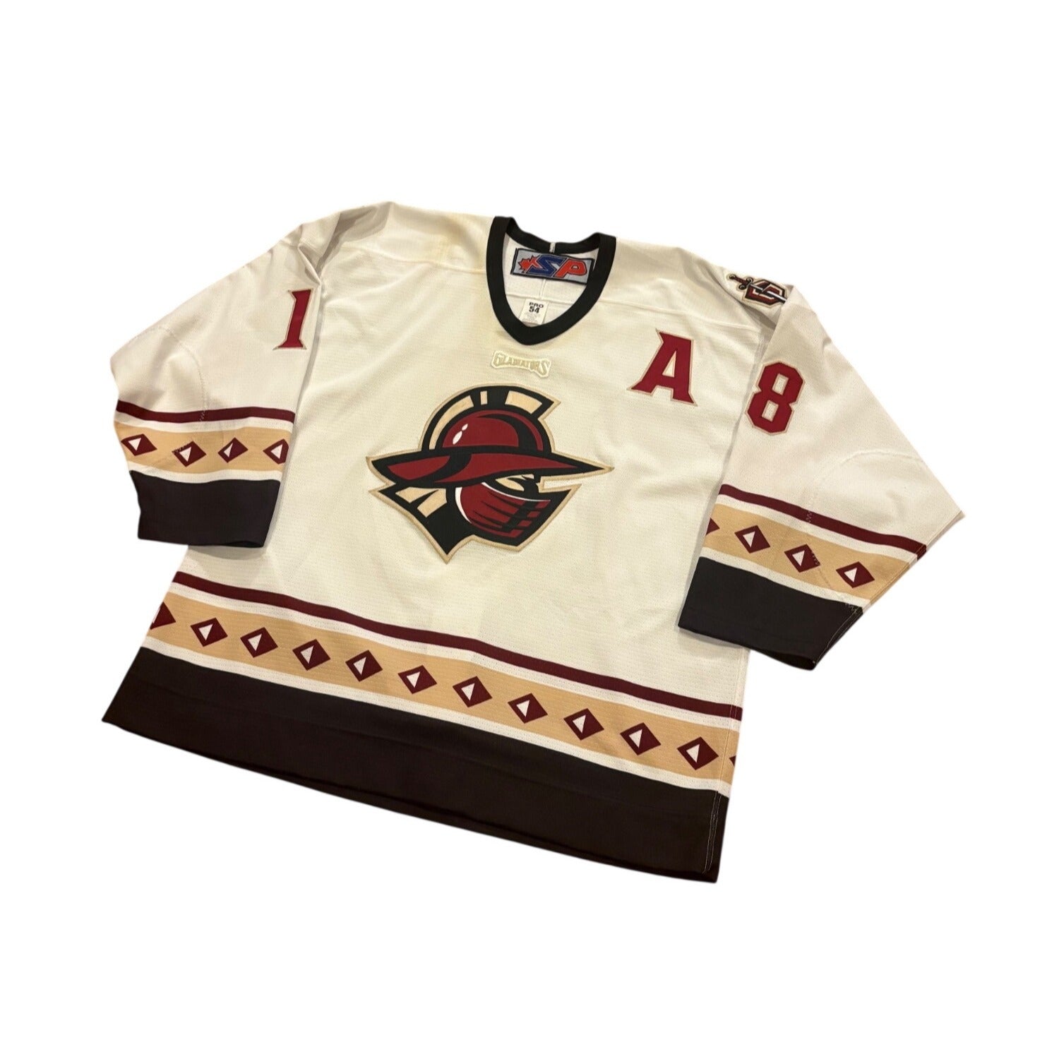 Game Worn 2004-2005 Gwinnett Gladiators Jim Jackson #9 ECHL Hockey Jersey Pro 54