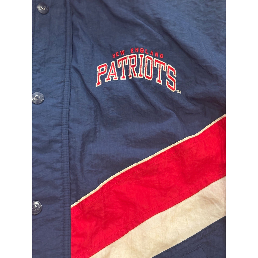 Vtg 90s Starter New England Patriots Authentic Pro Line Hooded Puffer Jacket Med