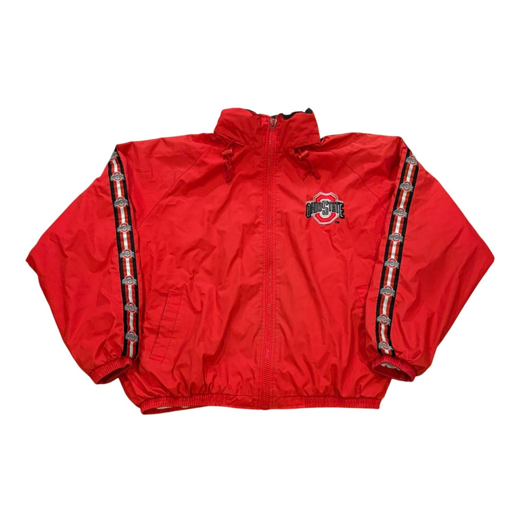 Vintage 1990's Pro Player Ohio State Buckeyes Hooded Windbreaker Jacket Men's XL