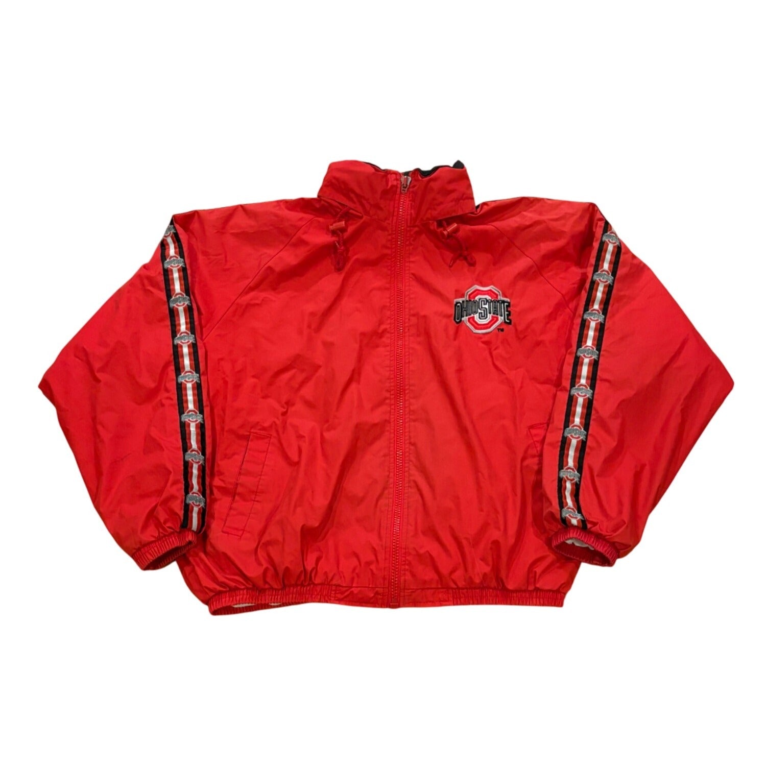 Vintage 1990's Pro Player Ohio State Buckeyes Hooded Windbreaker Jacket Men's XL