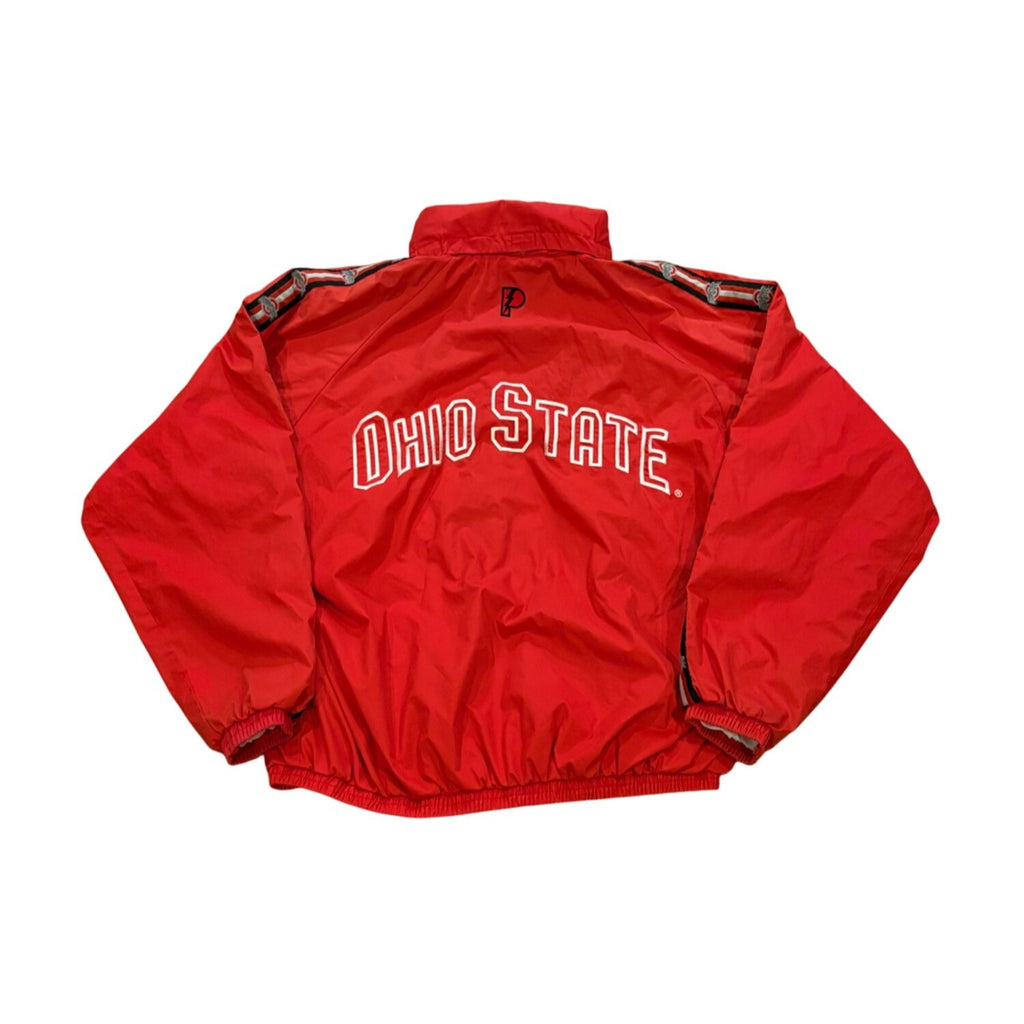 Vintage 1990's Pro Player Ohio State Buckeyes Hooded Windbreaker Jacket Men's XL