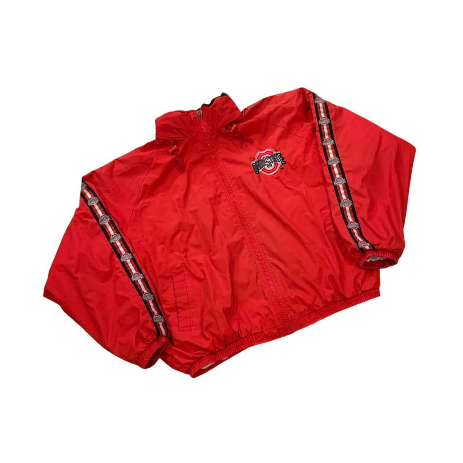 Vintage 1990's Pro Player Ohio State Buckeyes Hooded Windbreaker Jacket Men's XL