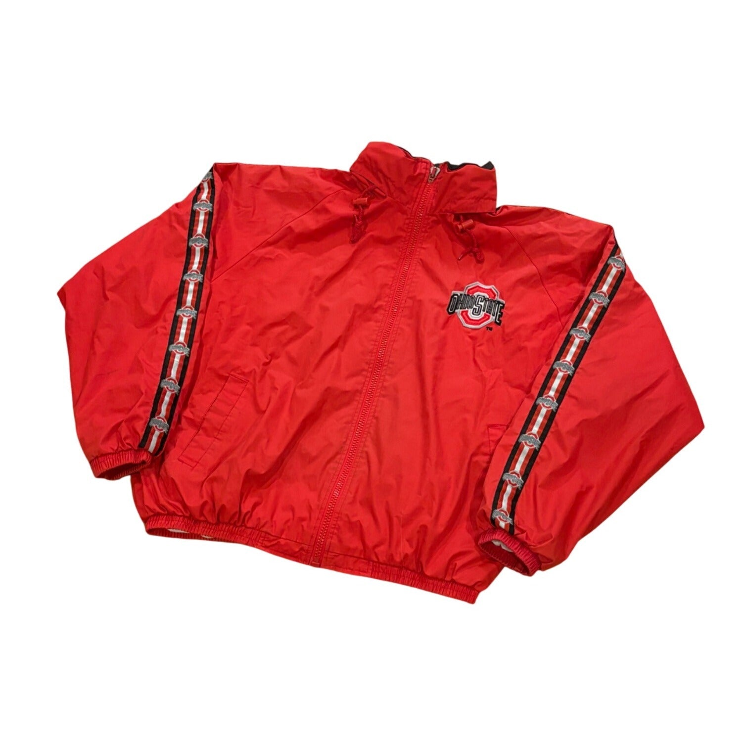 Vintage 1990's Pro Player Ohio State Buckeyes Hooded Windbreaker Jacket Men's XL