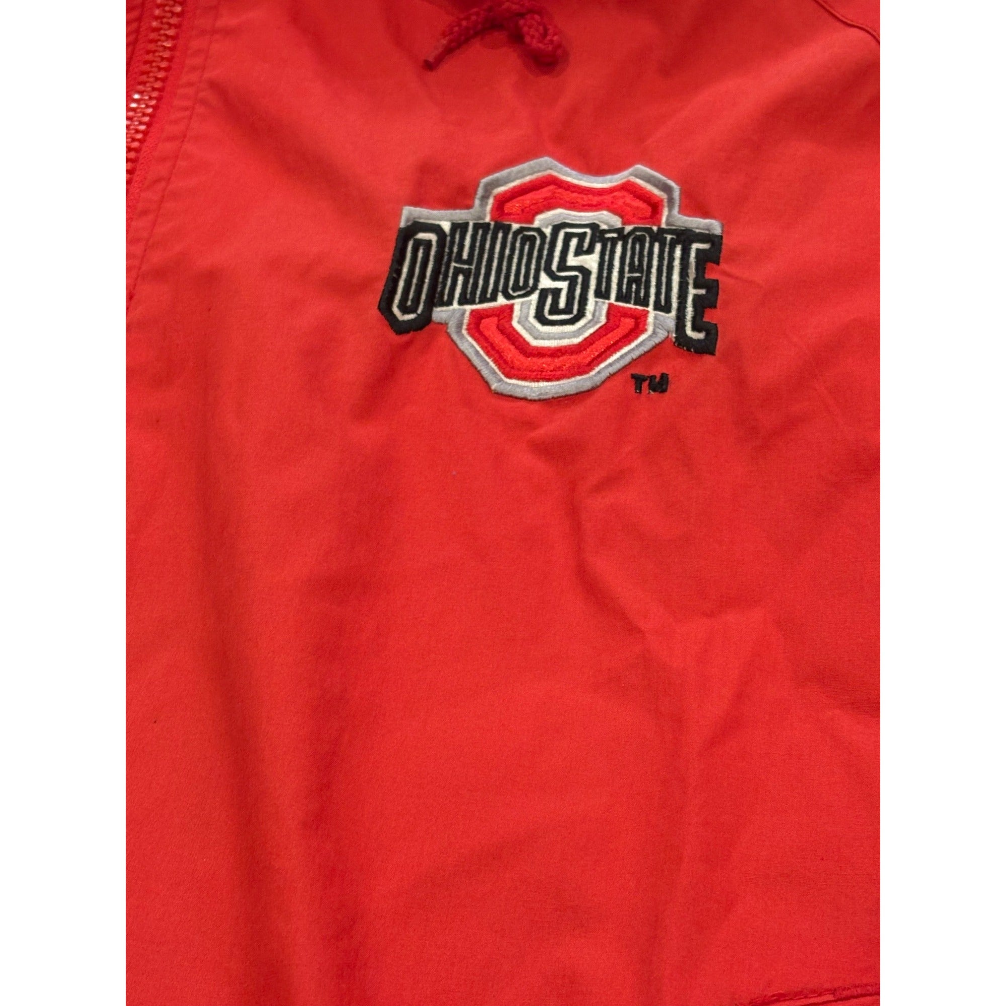 Vintage 1990's Pro Player Ohio State Buckeyes Hooded Windbreaker Jacket Men's XL
