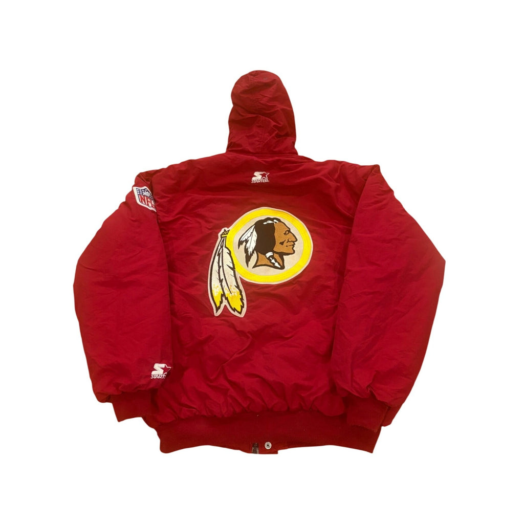 Vintage 90s Starter NFL Pro Line Washington Redskins Hooded Puffer Jacket XL