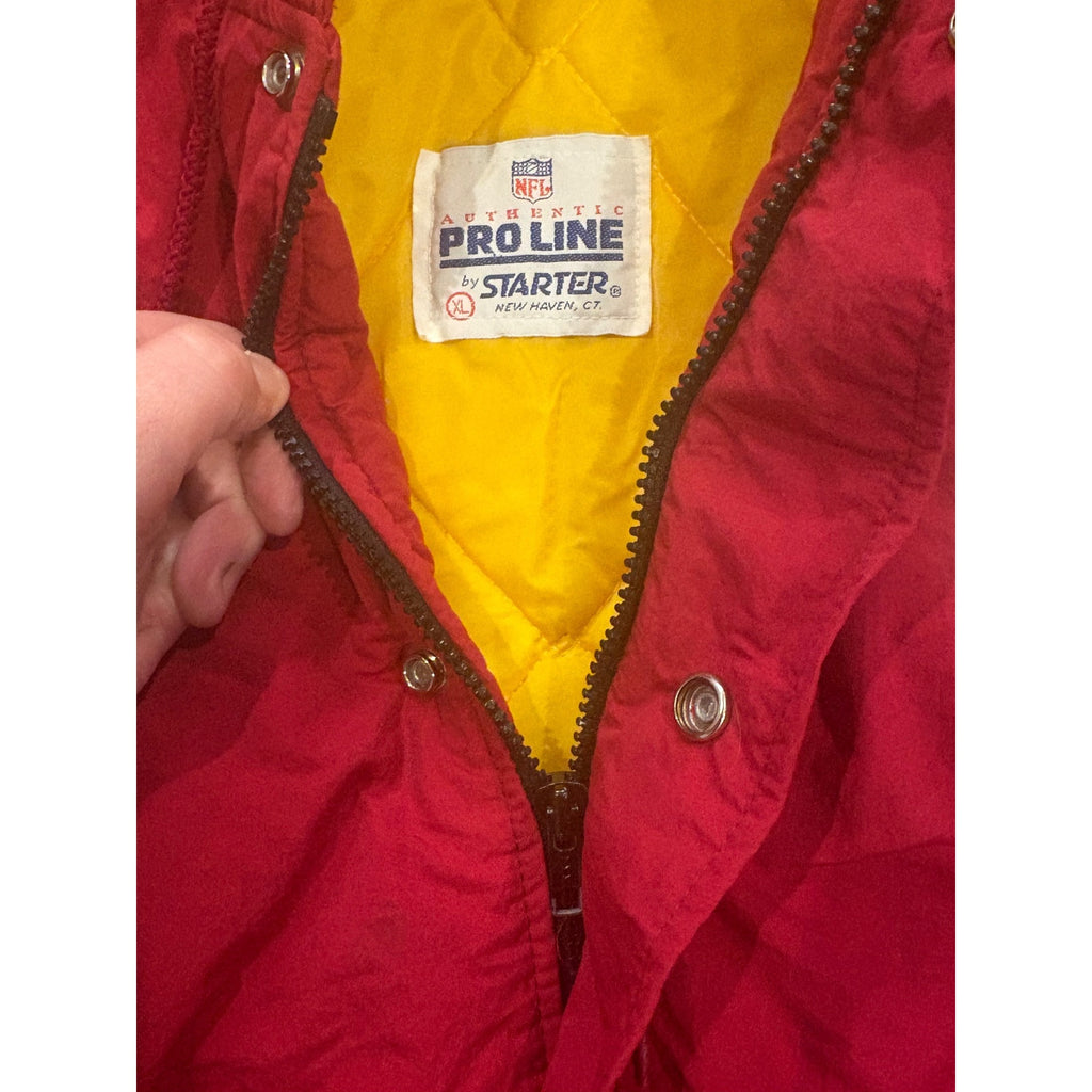 Vintage 90s Starter NFL Pro Line Washington Redskins Hooded Puffer Jacket XL