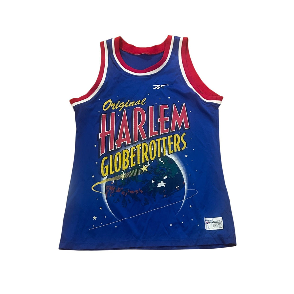 Reebok Original Harlem Globetrotters Basketball Jersey Blue Men's Large