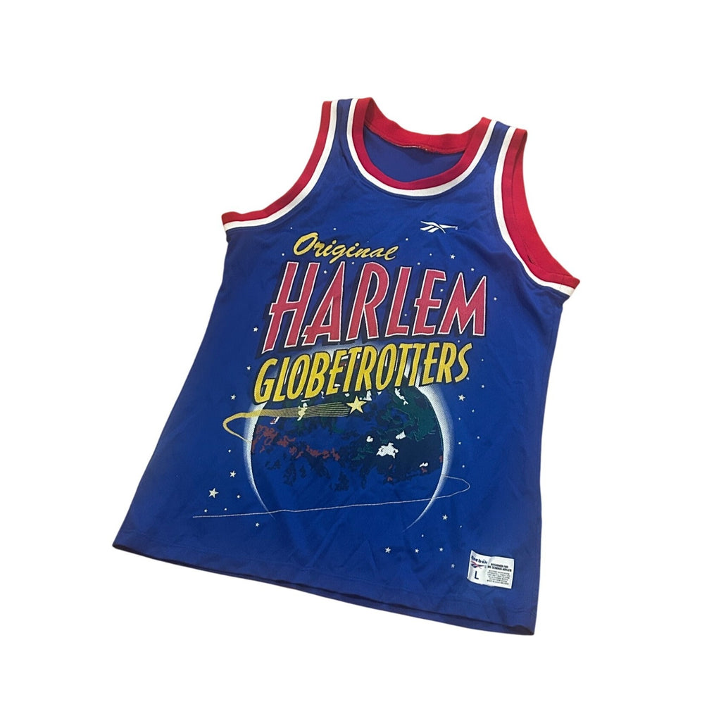 Reebok Original Harlem Globetrotters Basketball Jersey Blue Men's Large