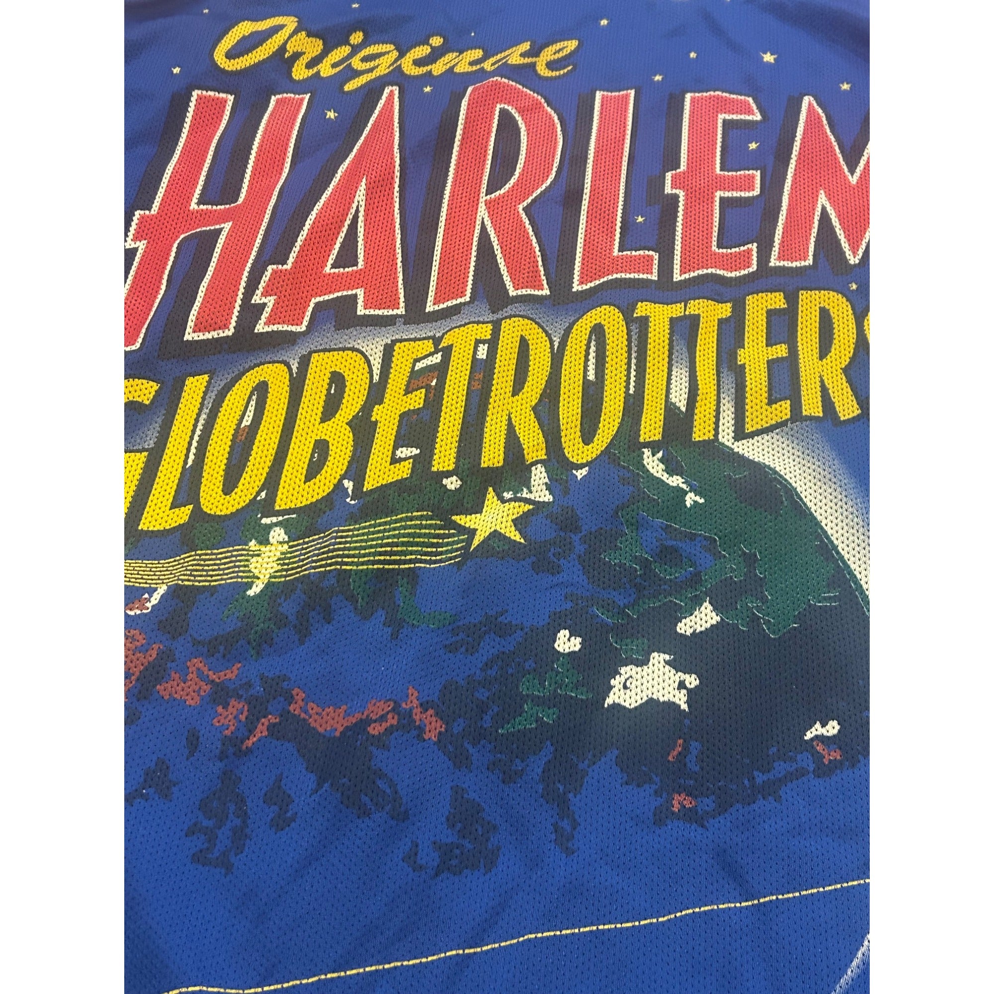 Reebok Original Harlem Globetrotters Basketball Jersey Blue Men's Large