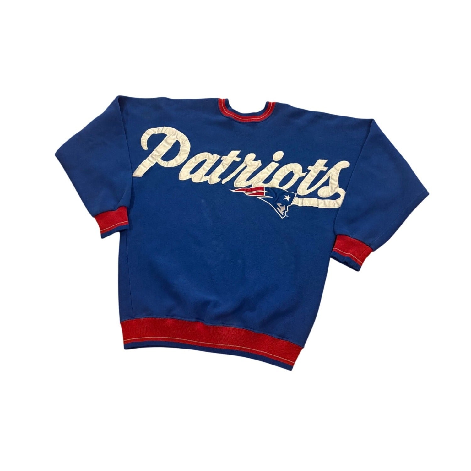 Vintage 90s Legends New England Patriots Big Spell Out NFL Sweatshirt Men's L