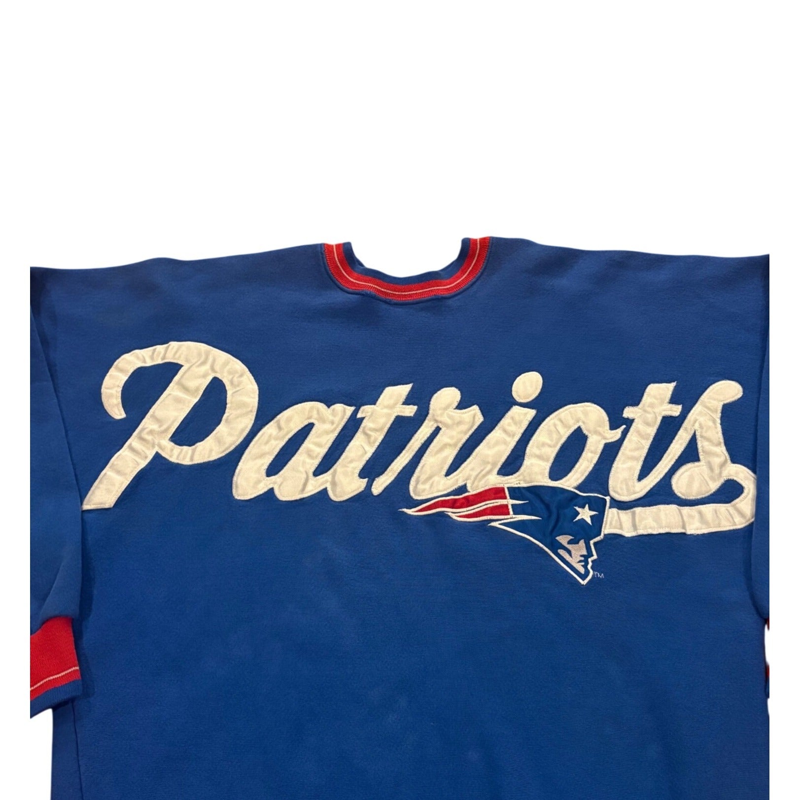 Vintage 90s Legends New England Patriots Big Spell Out NFL Sweatshirt Men's L